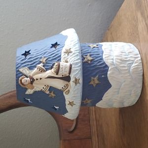 New Creative Enterprises Inc. Terracotta Angel Candle Holder with Shade
